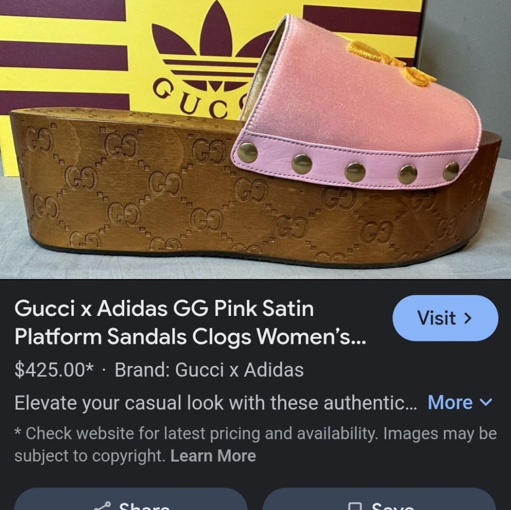 Gucci Addidas slides. Flash